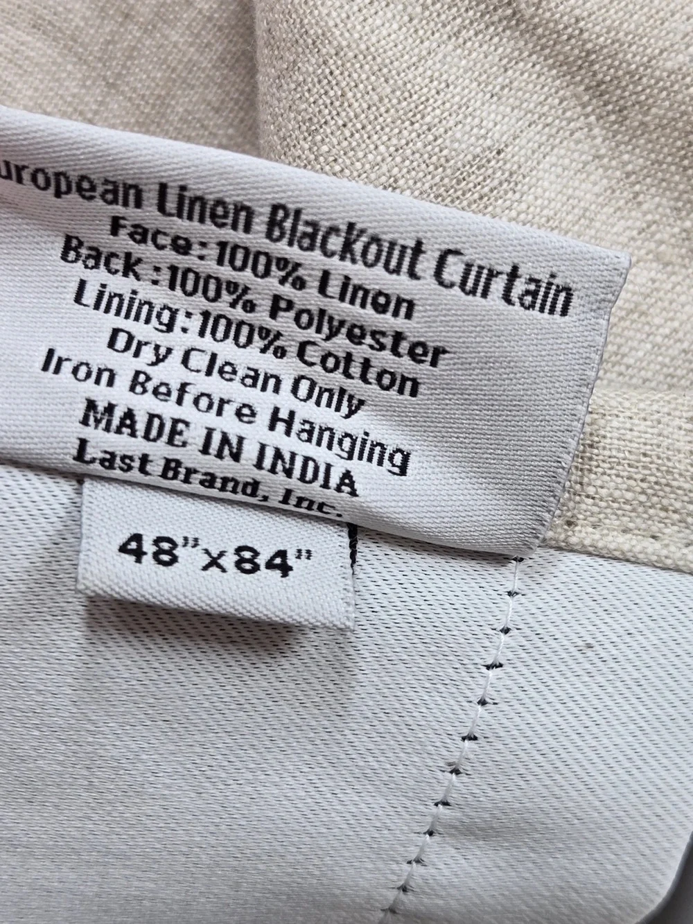 NWOT QUINCE Set Of 2 48x84 European Linen True Blackout Curtains Flax 9969
